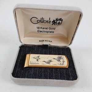 Colibri 18 Karat Gold Electroplate Money Clip Made in USA Ducks Wilderness NEW